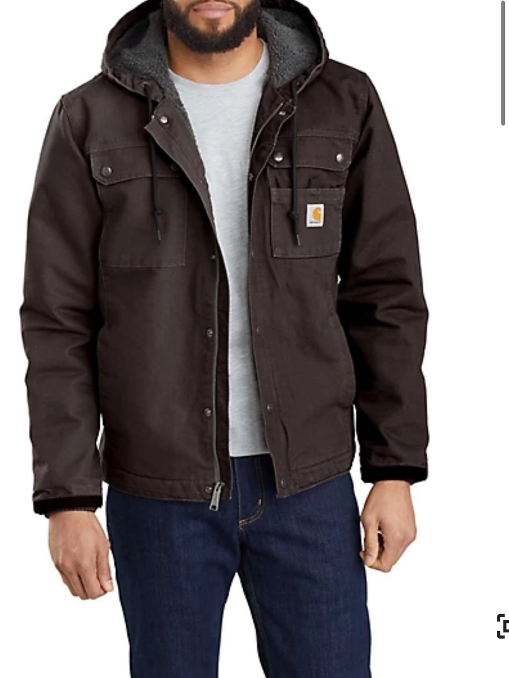 Carhartt Men's Washed Duck Bartlett Hooded Jacket relaxed fit